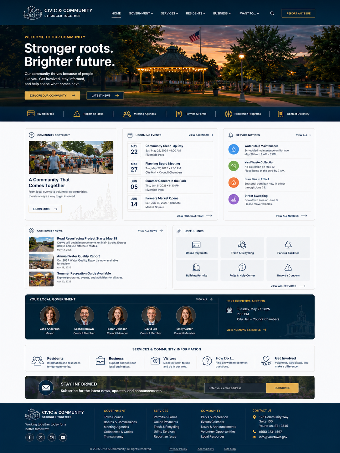 Civic and community website concept preview