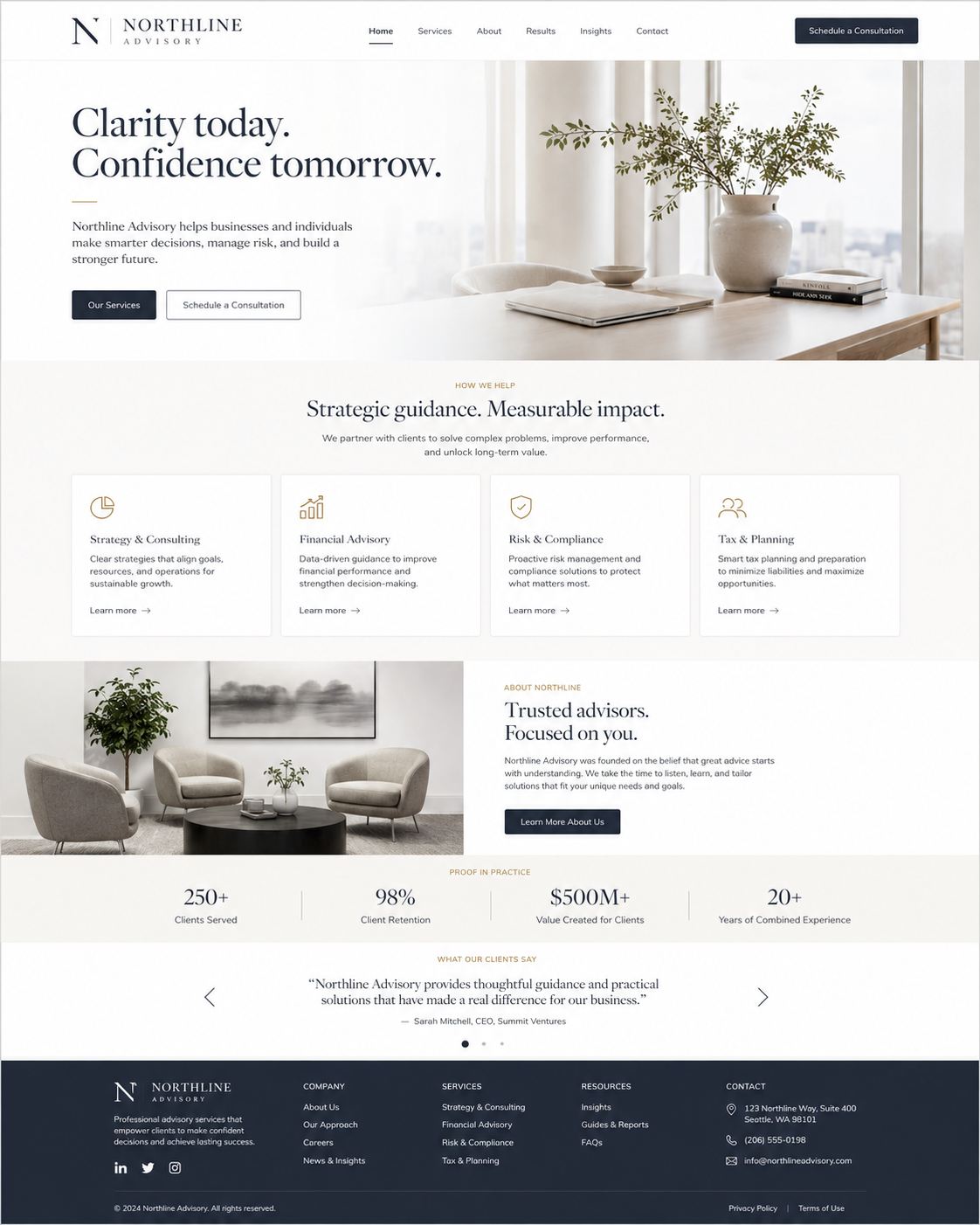 Clean professional website concept preview