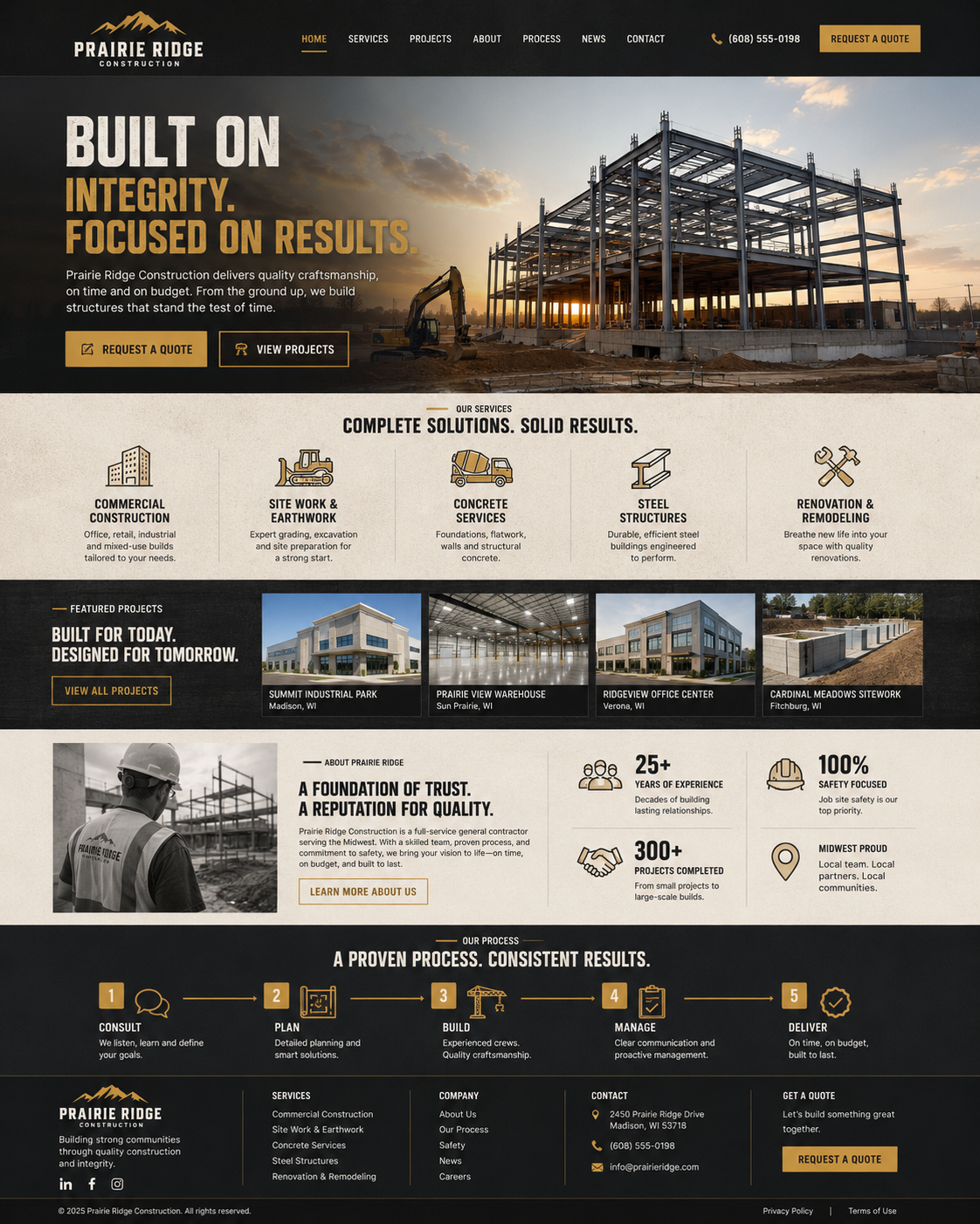 Construction and trades website concept preview